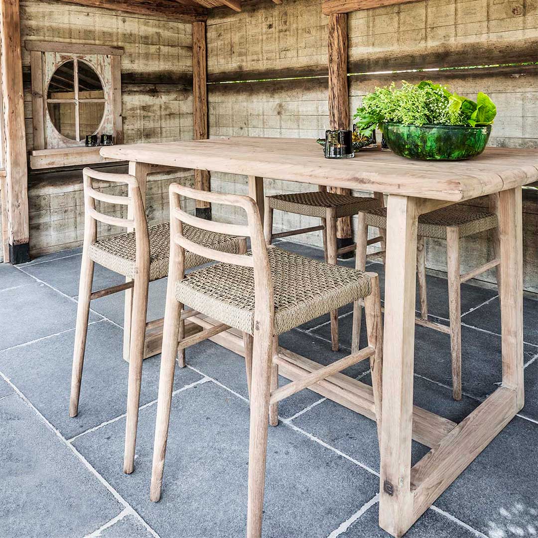 bar stool kourtis gommaire teak jared outdoor dining seating