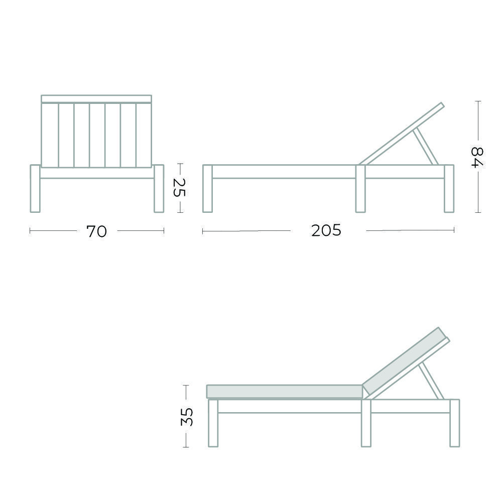 kourtis gommaire teak sunny bed copenhague outdoor