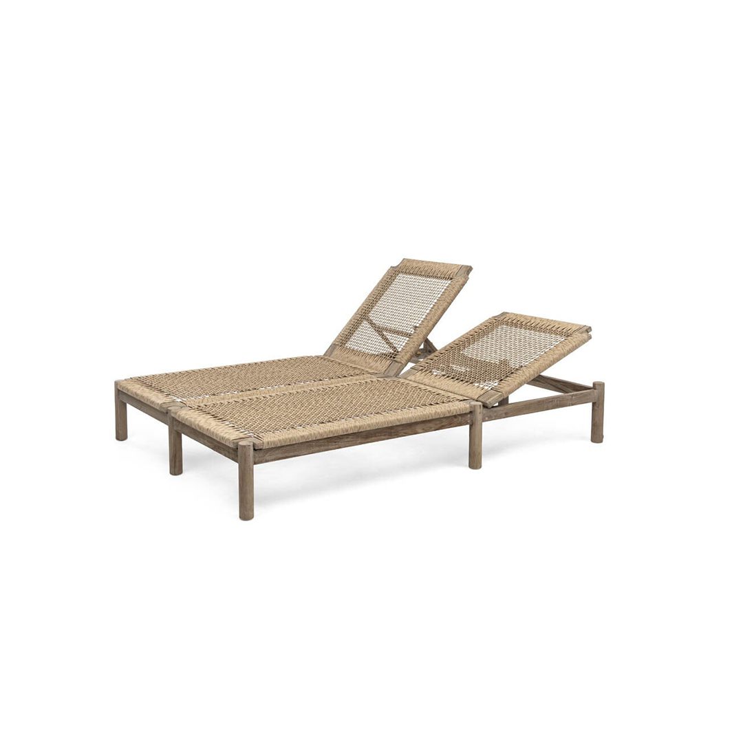 kourtis gommaire teak double sunlounger copenhague outdoor