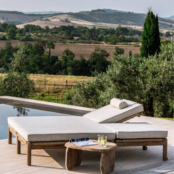 kourtis gommaire teak double sunlounger copenhague outdoor