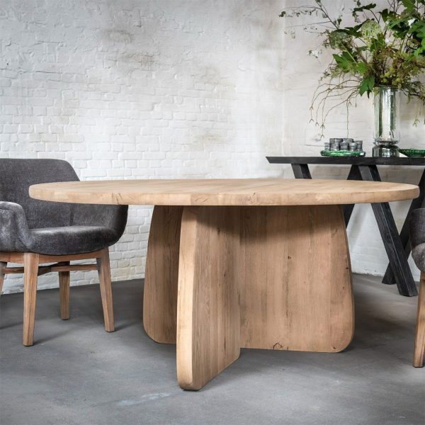 Gommaire indoor french oak furniture round table vincent G449 OAK Antwerp final