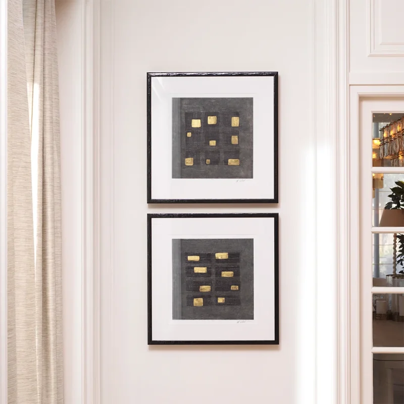 EICHHOLTZ PRINT BLACK SQUARES BY MICHAEL WILLETT SET OF 2 - Image 2